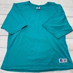 Russell Athletics Vintage 90s High Cotton Men’s XL T-Shirt Teal Made In USA